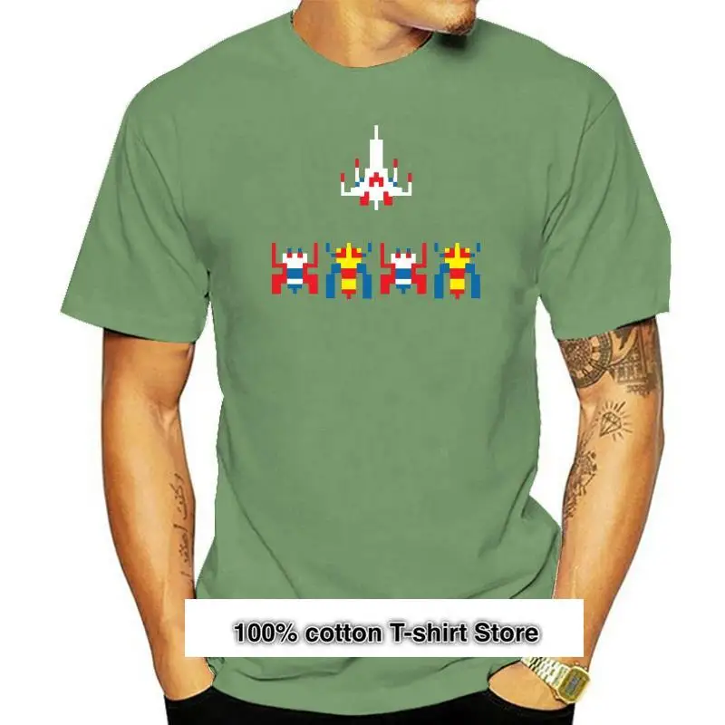 

Camiseta de GALAGA RETRO ALIEN SHIP para hombre, camisa negra con estampado de videojuego, regalo, nueva llegada