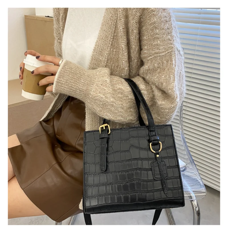 Stone Bag Large Capacity Fashion Trend Shoulder Bag Female Texture Tote Bag Bags for Women