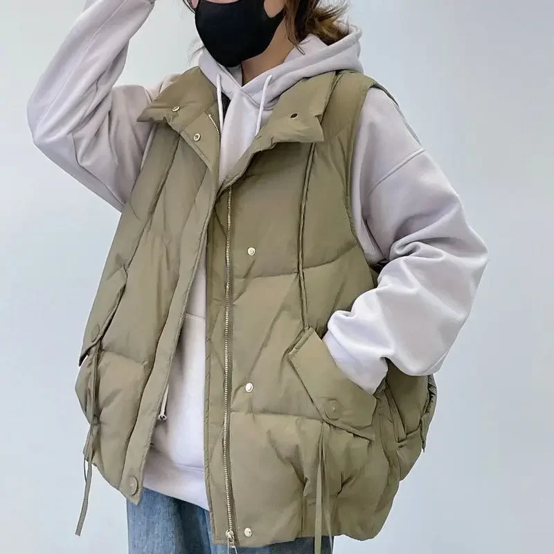 

Европейская универсальная свободная пуховая хлопковая жилетка, новинка 2023, осень/зима, повседневная Студенческая Большая куртка с лошадью, пальто, майка