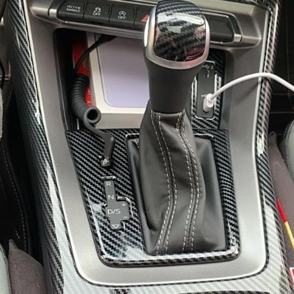 Фото Для Audi Q3 F3 2019 2020 2021 2022, Стайлинг автомобиля, центральное управление, наклейка на панель переключения передач, накладка, авто аксессуары для интерьера №2