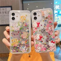 liquid quicksand glitter my melody hello kitty phone cases for iphone 13 12 11 pro max xr xs max 8 x 7 se 2020 back cover