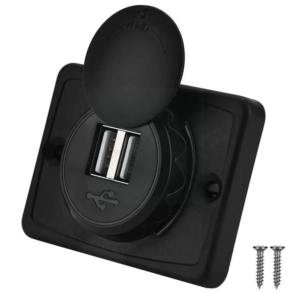 

3,1 а автомобильный двойной черный Abs Usb-порт, зарядное устройство, розетка, водонепроницаемый автомобильный запасной высокий 12 В, светодиодн...