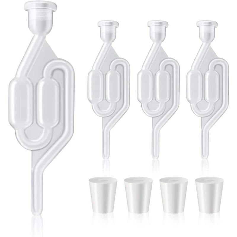 

Fermentation Airlock,Brewing Airlock Wine Airlock Beer Airlock with Rubber Airlock Stopper Plugs Airlock Twin Bubble Airlock for