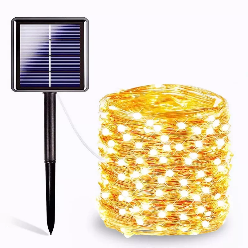 String Fairy Lights 7m 50LED Waterproof Outdoor Garland Solar Power Lamp Christmas For Garden Decoration