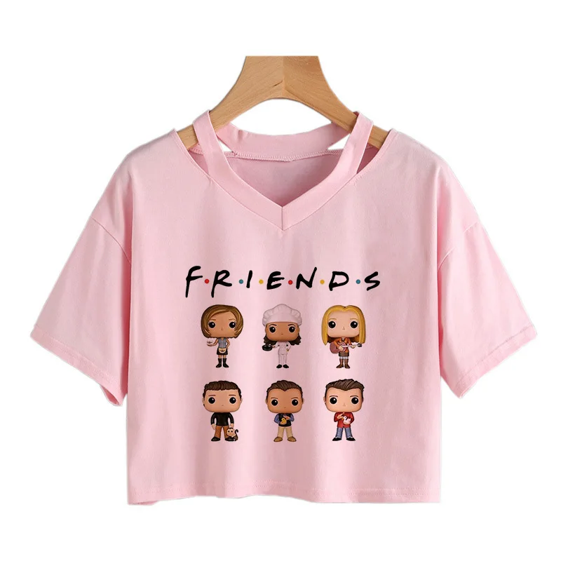 

Women Graphic Best Friends Funny Cartoon Gothic T-shirt Friends Tv Show T Shirt Korean Style Tshirt Vintage Crop Top Female 90s