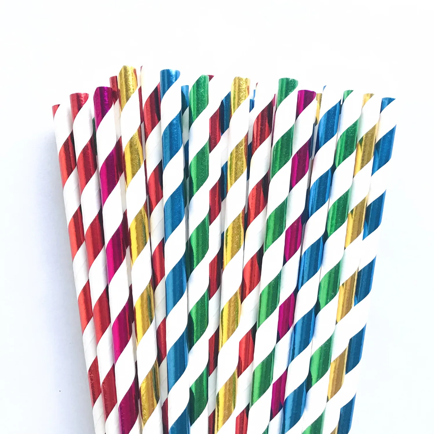 1000 шт. металлические бумажные соломинки из фольги цвета розового золота в