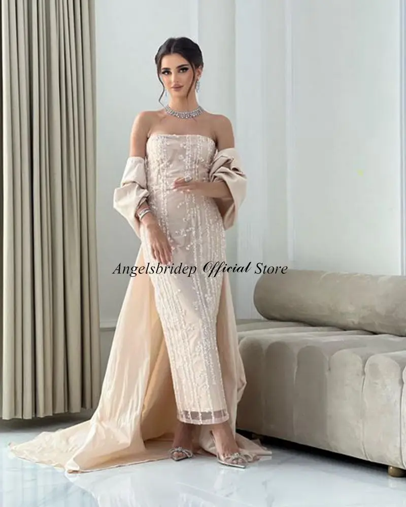 Роскошные блестящие тюлевые вечерние платья Fivsole Дубая с длинной накидкой шаль