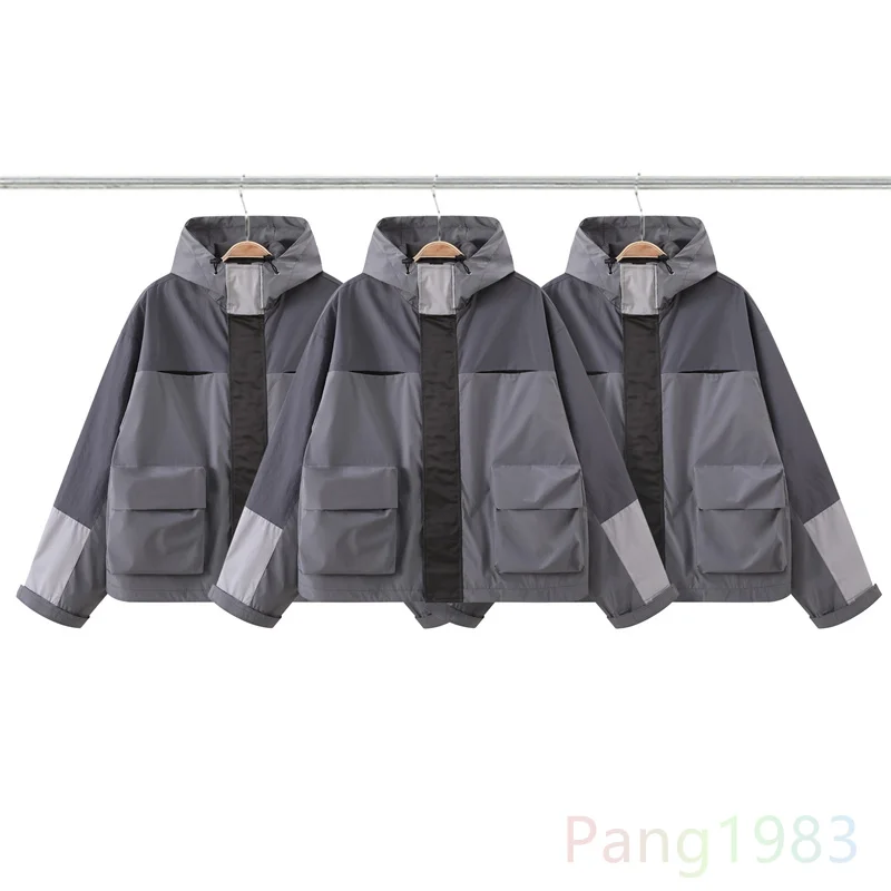 

Grailz Pocket Zipper Patchwork Contrasting Color Assault Suit Men Women Windproof Waterproof Warm Jackets