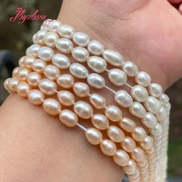 5 7mm oval white pink freshwater natural pearl loose beads for diy necklace bracelets earrings ring jewelry making strand 15