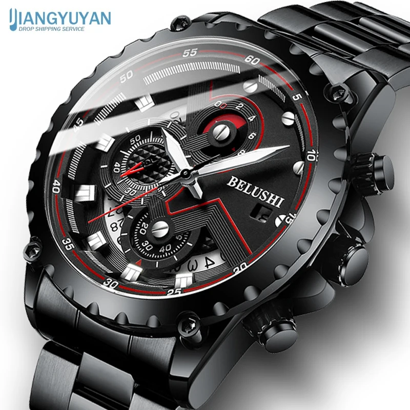 

Подарок 2023 новые модные мужские часы из нержавеющей стали топ бренд роскошный спортивный хронограф кварцевые часы для мужчин Relogio Masculino