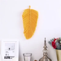 leaves tapestry boho decor macrame hand woven cotton wall hanging leaf tapestry nordic home decoration kawaii room decoration