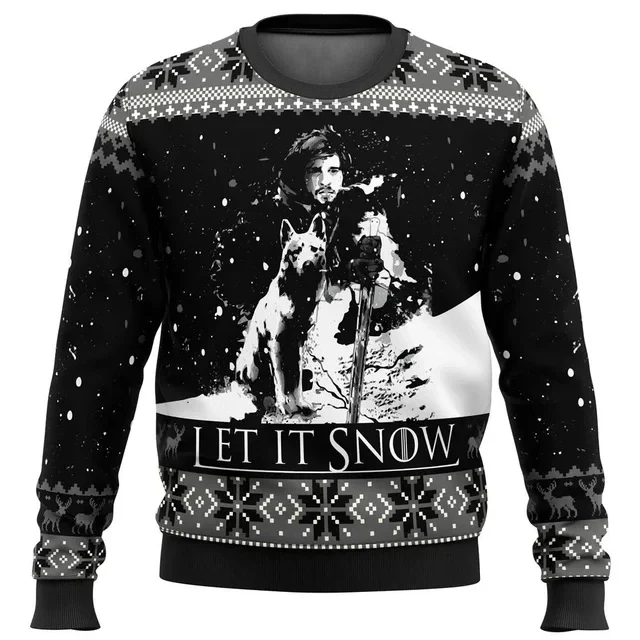 Осень и зима Игра престол Рождество ходье Ugly Christmas Sweater Gift Święty Mikołaj Men's Sweatshirt 3D