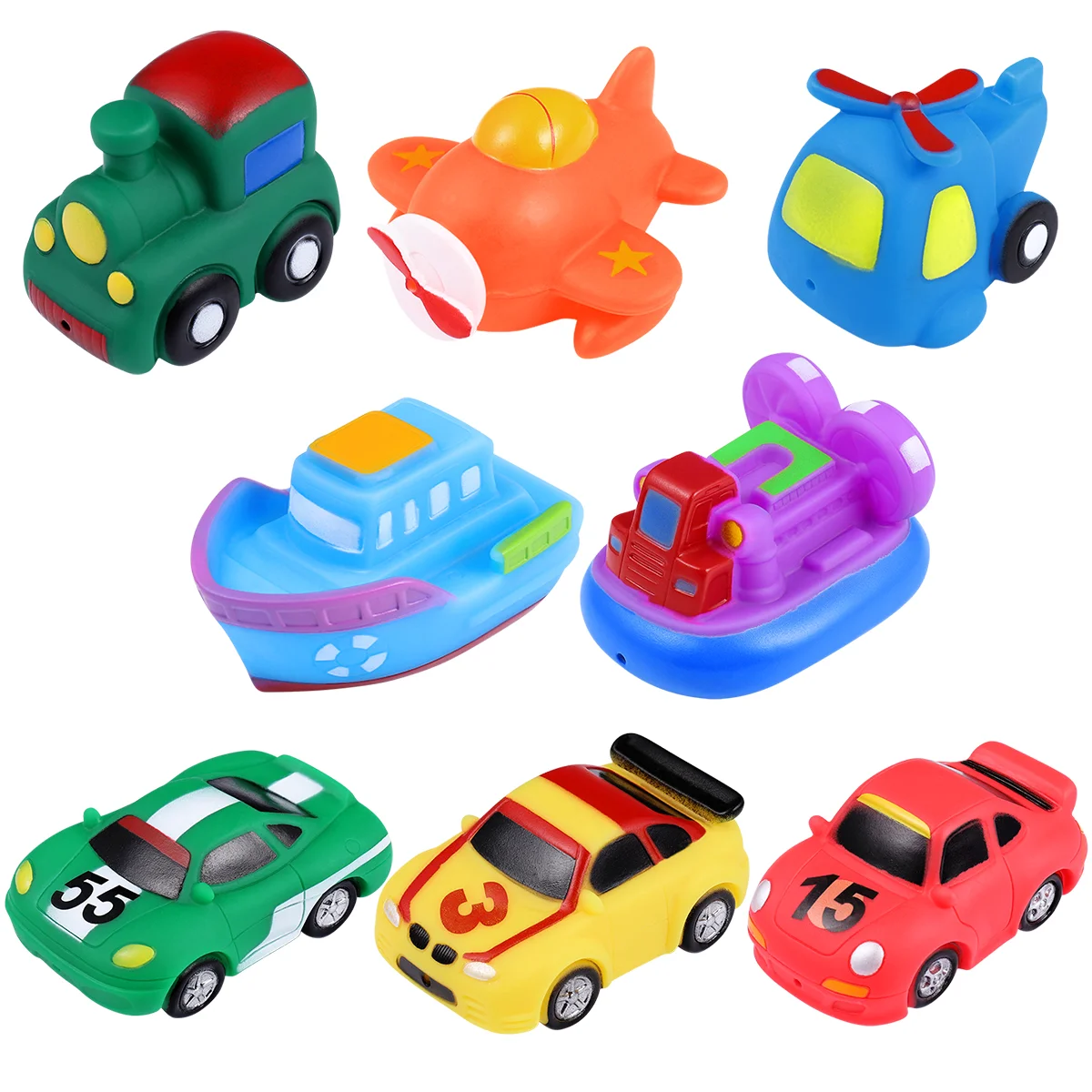 

8PCS Bath Squirties, Vehicles Squeeze and Squirt Bathtub Squirters for Kids