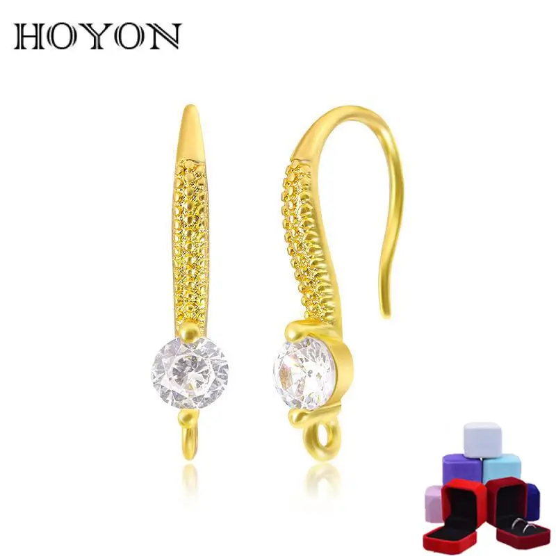 

HOYON 18K Gold Color Preservation Inlaid 3A Zircon Exotic Earrings For Women 2022 Pure Copper Earhook Fashion Earrings Free