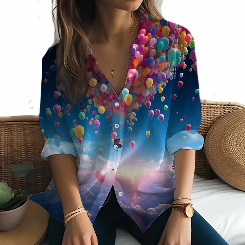 Рубашка с воздушными рукавами женская