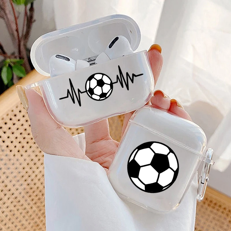

Soft Transparent TPU Case for Apple Airpods Pro 2 3 1 Cases Football Soccer Mom Ball Earphone Cover Airpod Shell