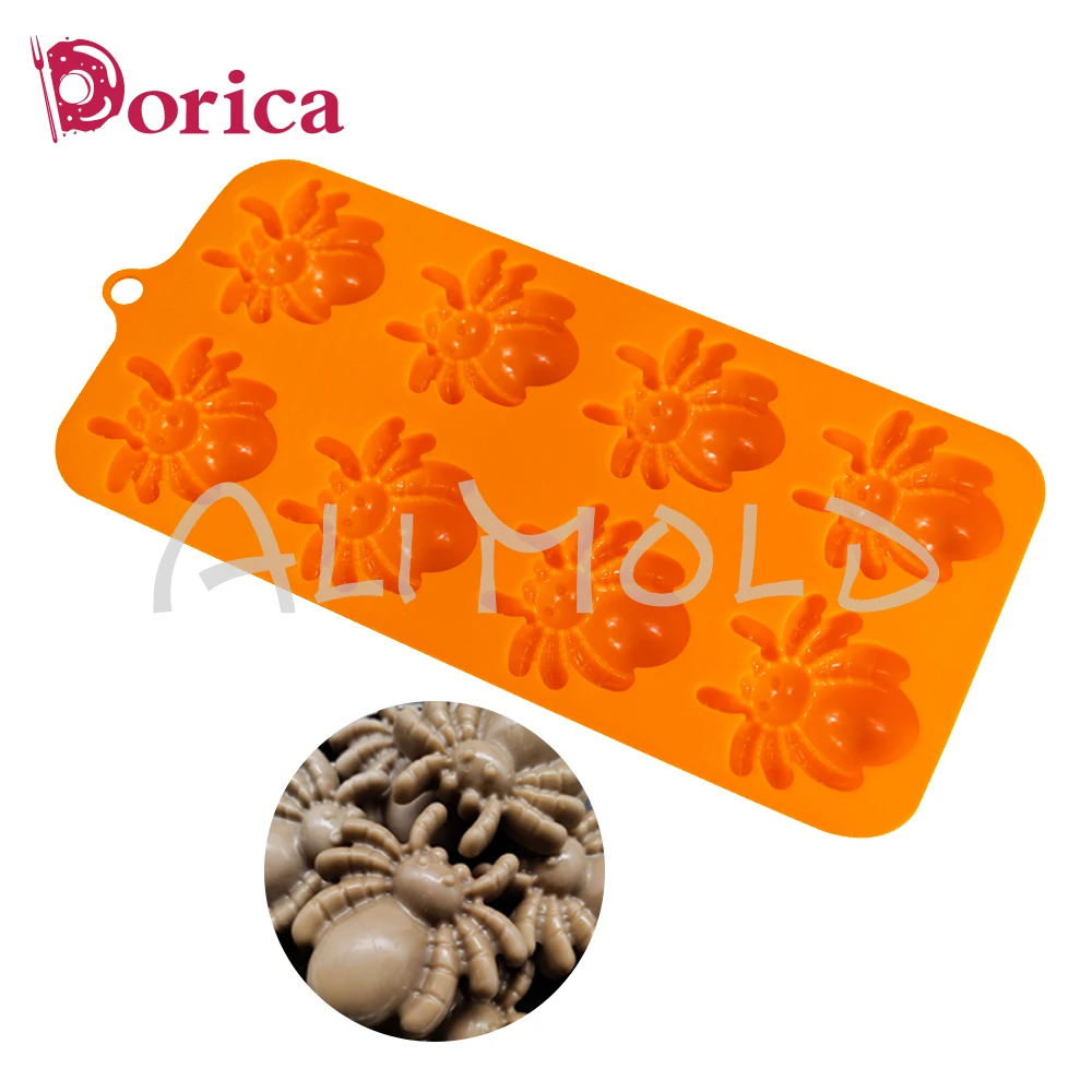 

3D дизайн паука, брикет, Хэллоуин, помадка, конфеты, силиконовая форма, Модель глины из смолы, инструмент для украшения торта, кухонная посуда для выпечки