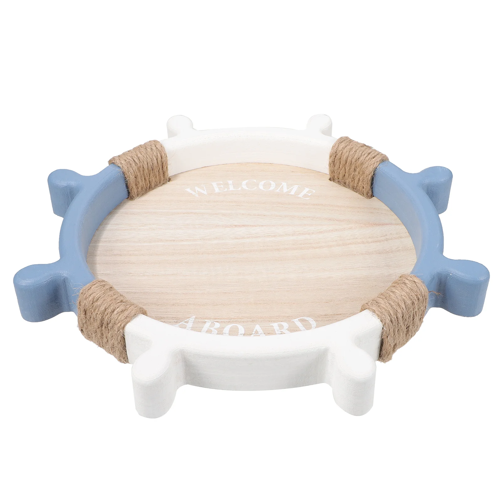 

Retro Decor Rudder Tray Food Tea Decorative Serving Decorate Fruit Bread Dish Beach Themed Wooden Party