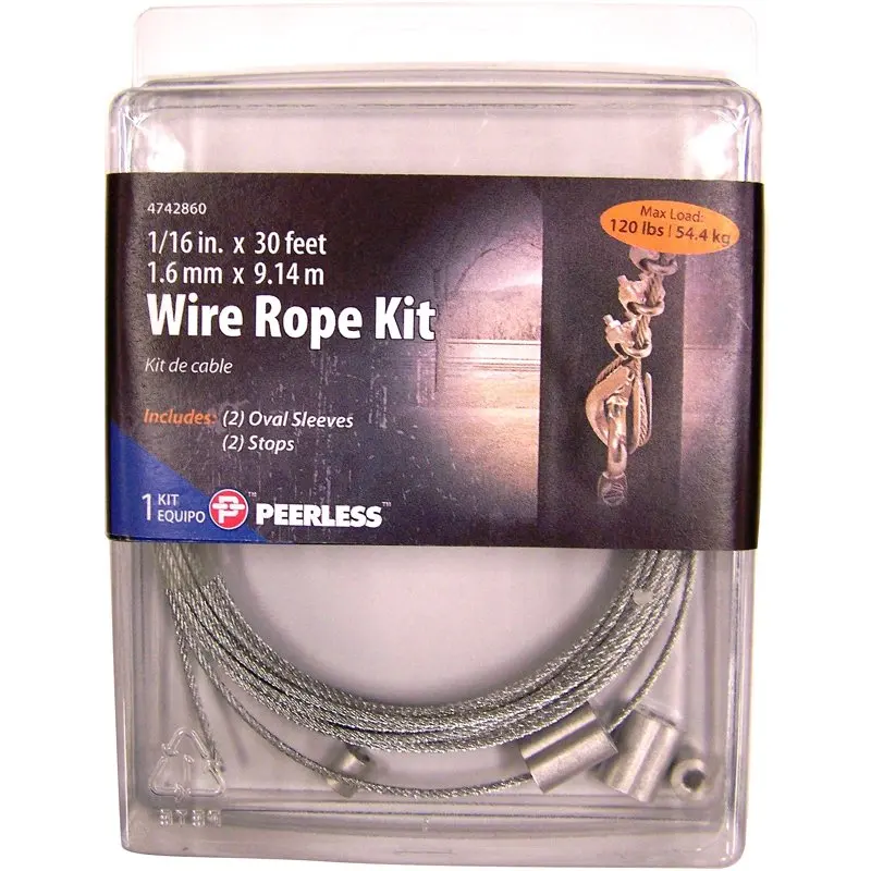 

Chain 30 feet of 1/16" Galvanized Wire Rope with Ferrules and Stops, #4742860