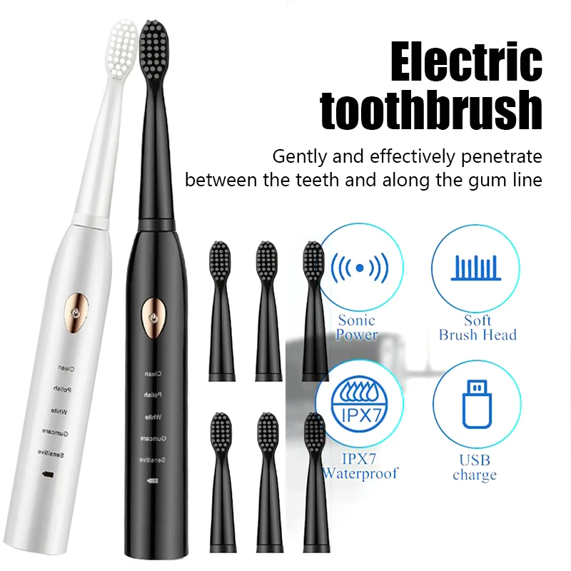 Washable Electronic Whitening Teeth Brush Adult Timer Brush