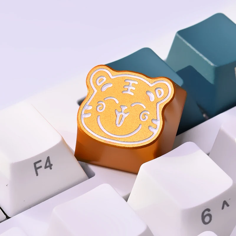 

Metal keycap CNC alumina R4 original height mechanical keyboard tiger key cap