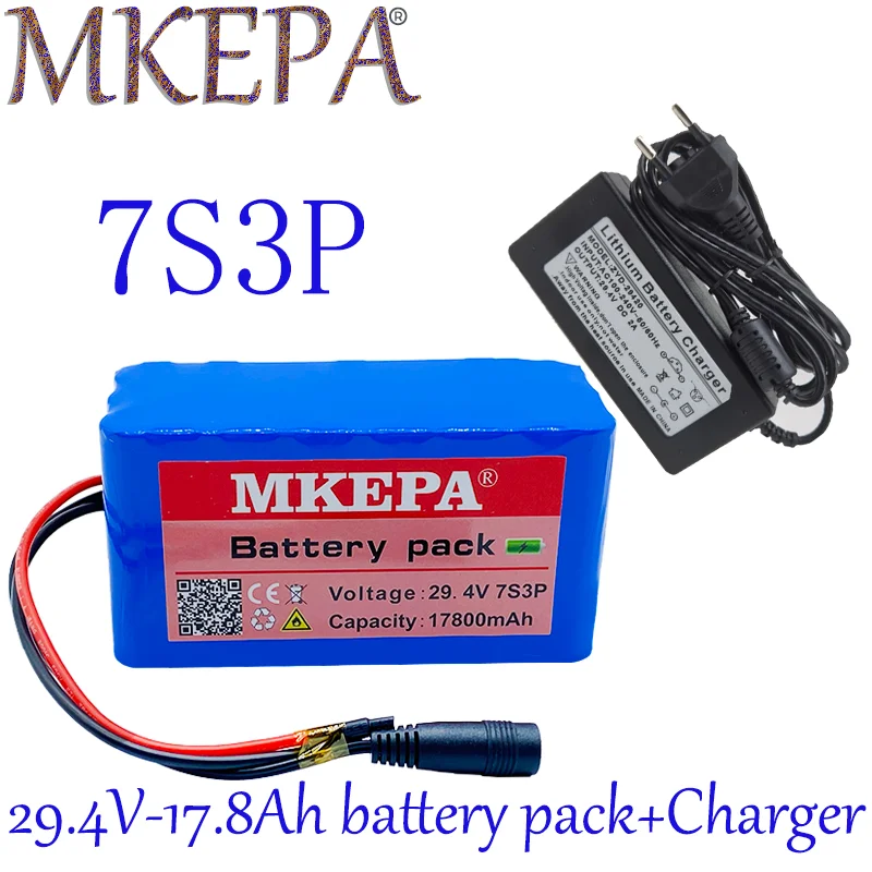 

Литиевая батарея 24 В 18650 Ач 7s3p, 24 В мАч, для электрического велосипеда, мопеда, электрического освещения + 2 зарядных устройства