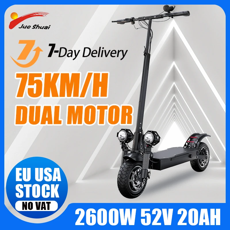 

Jueshuai X700 2600W Electric Scooter 75KM/H 52V 20AH Battery 10 Inch Tires Skateboard Adult Motorcycle Foldable E Scooter