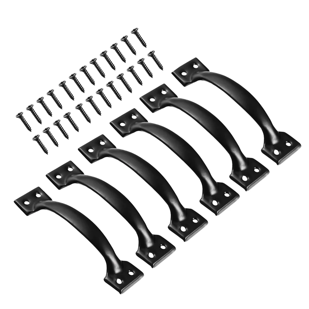 Door Handle Handles Pull Knobs Cabinet Drawer Pulls Barn Cupboard Knob Dresser Sliding Black Metal Gate Kitchen Iron Furniture