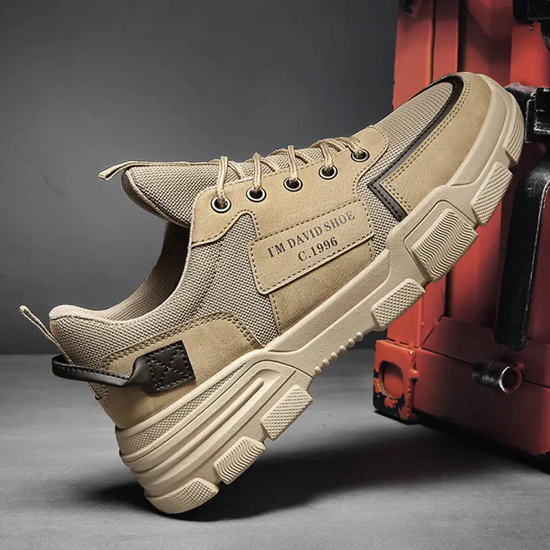 

2023 Men's Shoes Non-slip Construction Work Wear-resistant Dirt-resistant Go To Work Shoes Breathable Autumn Deodorizing Shoes