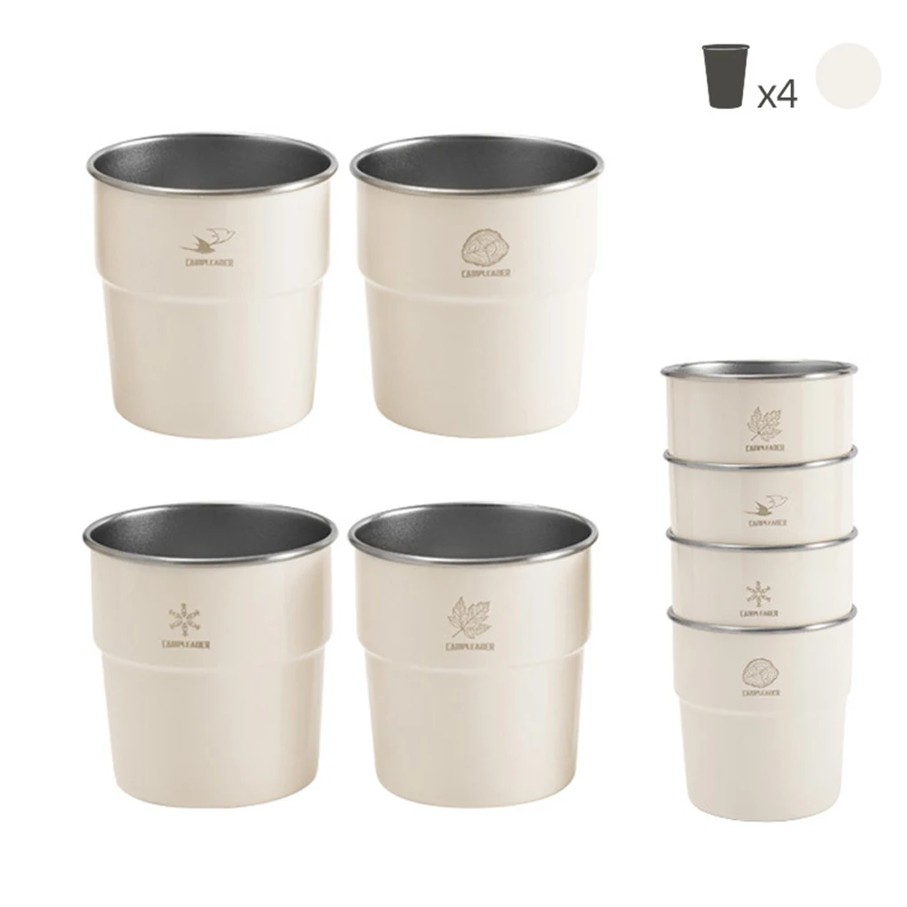 

Part Cup Professional Safe Stainless Steel Useful Wine Cups 300ml 4 Patterns 4pcs/set Beer Camping Cup Durable