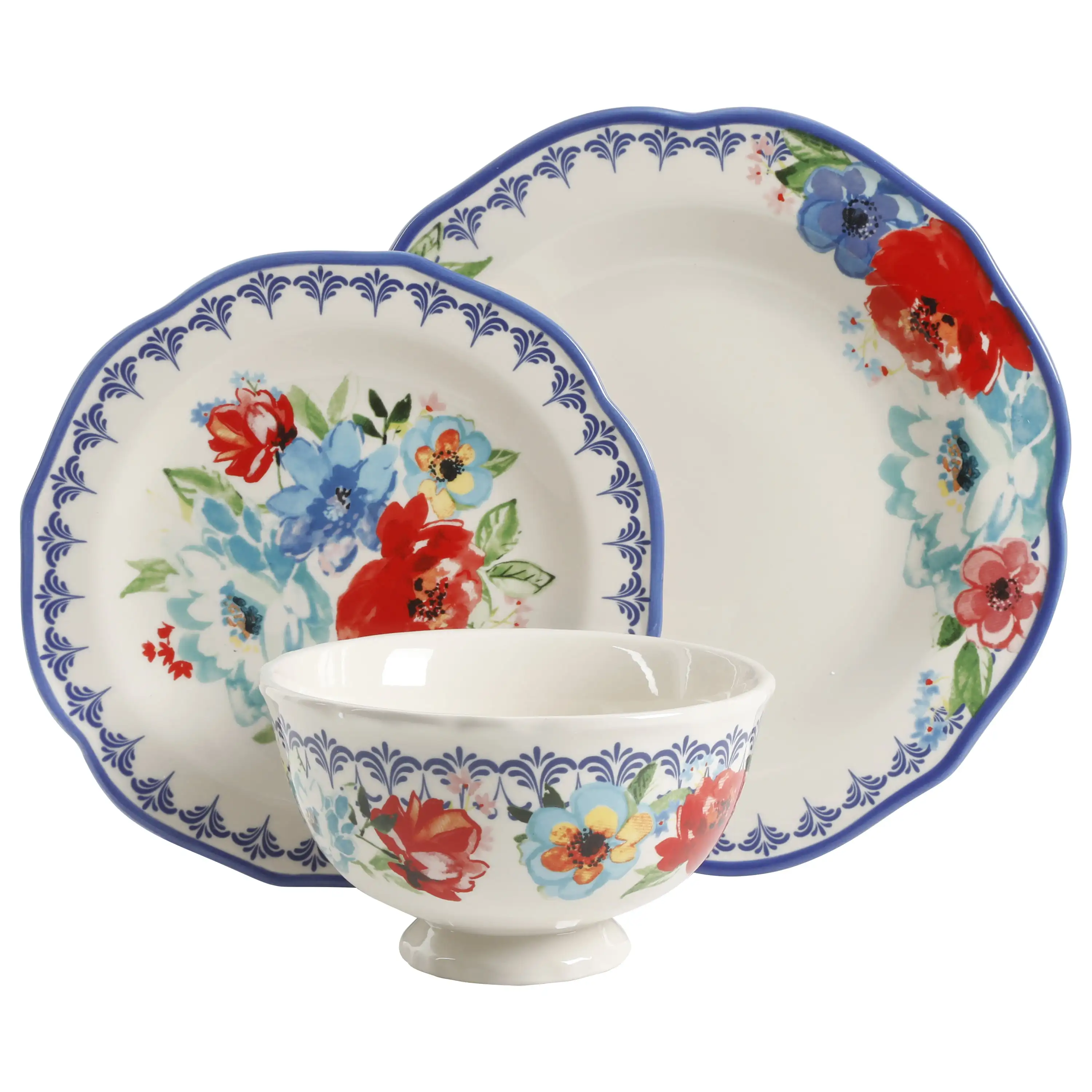 

Melody Decorated Dinnerware Set, 12-Piece Set