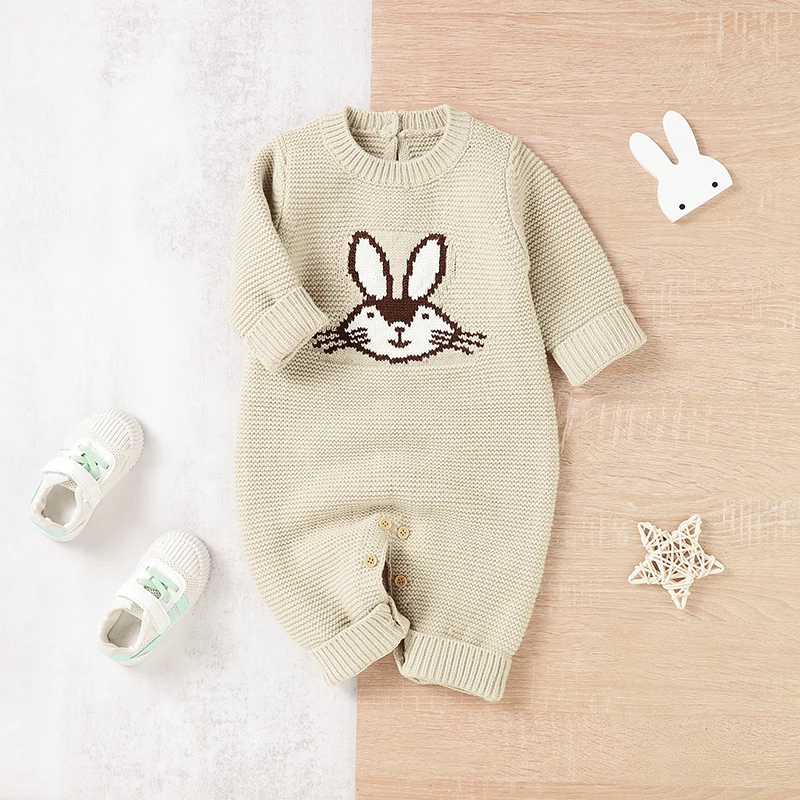 

Baby Romper Knit Autumn Newborn Infant Clothing 0-18M Cute Cat Onesies Toddler Boy Jumpsuit Girl Outfit Long Sleeveless Playsuit