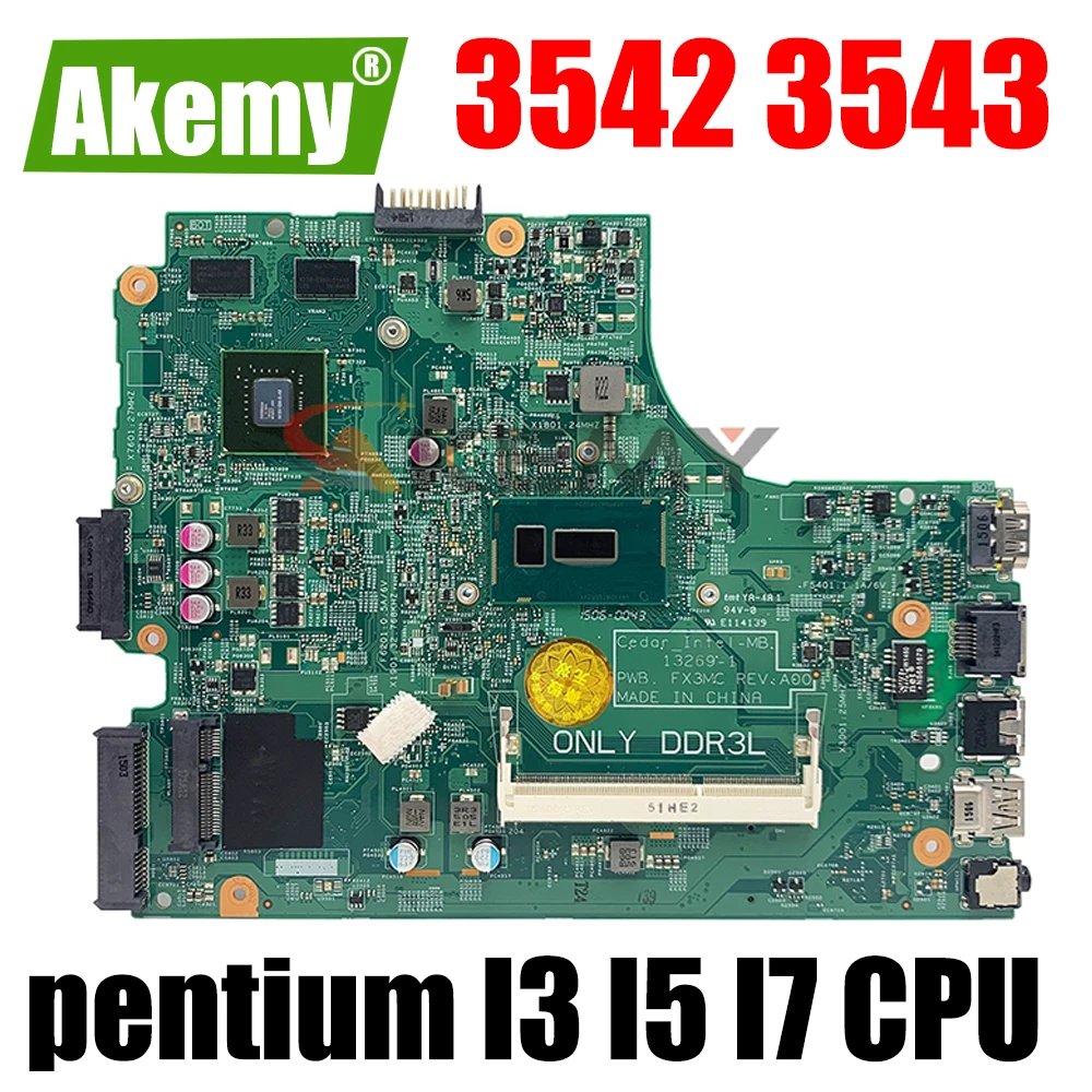 

CN-064HF9 0V162V для Dell Inspiron 3542 3543 3442 5749 материнская плата для ноутбука 13269-1 с pentium cpu I3 I5 I7 4-го поколения cpu PM