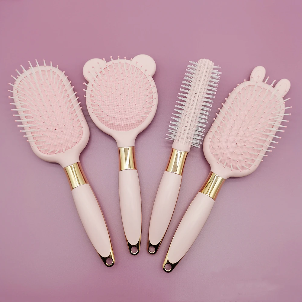 Beauty Hair Brush, Straight & Smooth Soft Touch Paddle Brush Round Brush and Detangling Brush,Great On Wet or Dry Hair Health