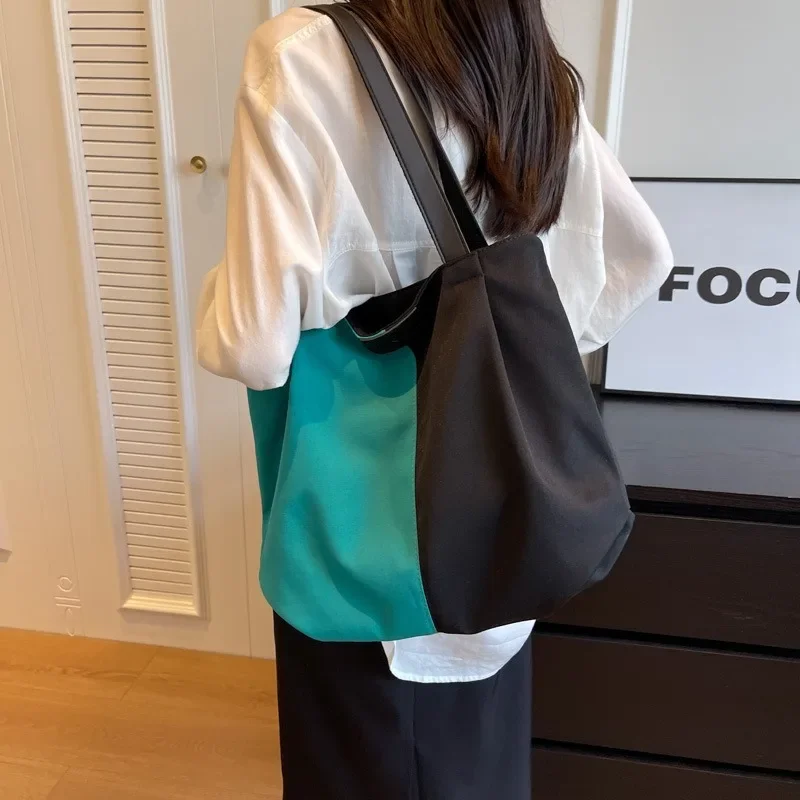 

Холщовая женская сумка через плечо, японская Женская Студенческая сумка-тоут, сумки для покупок, новинка 2023, большая модная сумка для книг, тканевые женские сумки