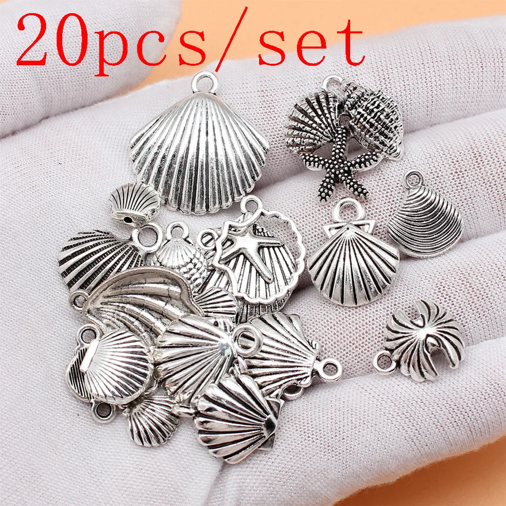 

Shell Charms For Jewelry Making Keychain Pendant Wholesale 20pcs/set