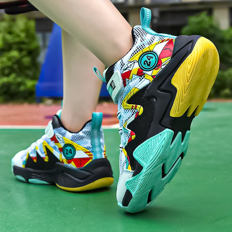 Boys Basketball Shoes 2022 New Children's Basketball Shoes Lightweight Boys Sneakers Girls Casual Trainers Children Brand Shoes