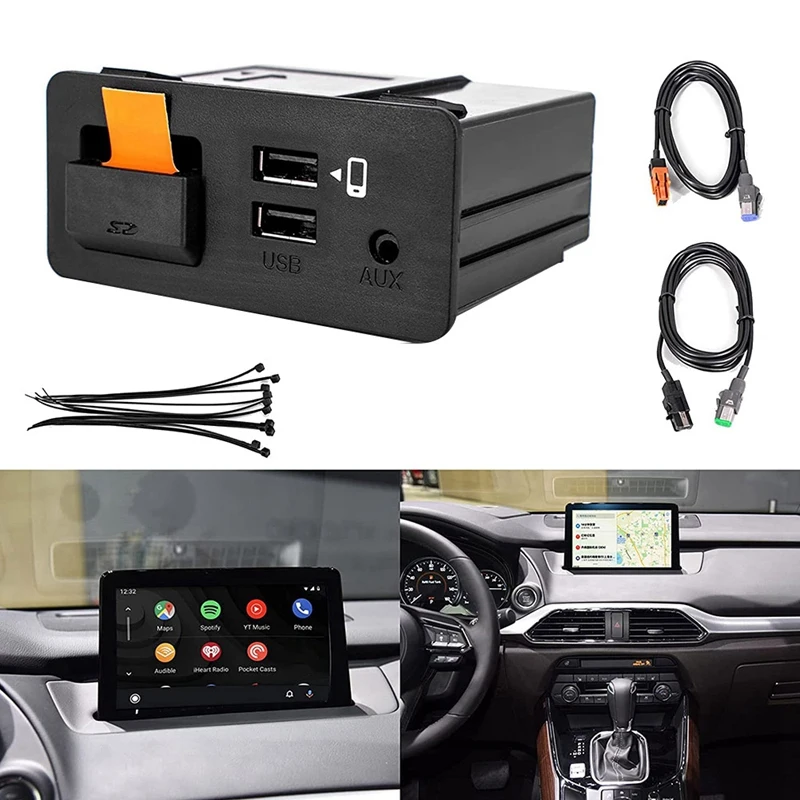 Для Mazda 2 3 6 Φ для Apple Carplay Android USB Aux Miata адаптер интерфейса ступицы 00008FZ34
