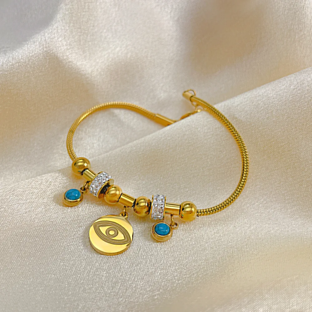 Dropshipping The Ins Wind Personality Devil's Eye Hand Jewelry Wholesale Stainless Steel Snake Bracelet Women