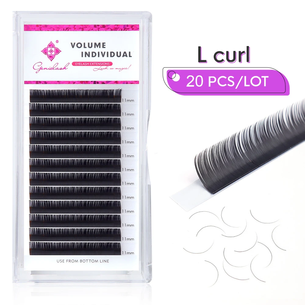 

L curl 20 pcs/Lot All Thickness Faux Mink Material Individual False Eyelash Extension Russian volume lash extensions makeup lash