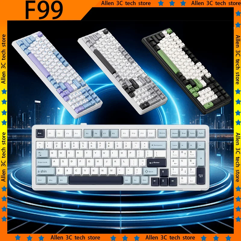 Оригинальная механическая клавиатура Aula F99 беспроводная 3-режимная Bluetooth 2 4G RGB PBT
