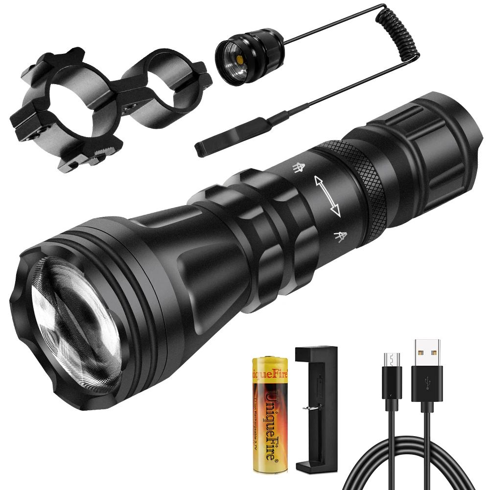 UniqueFire Hunting Flashlight IR 940NM 850NM 810NM Zoom Tactical illuminator 3 Modes Waterproof Outdoor Night VisionTorch