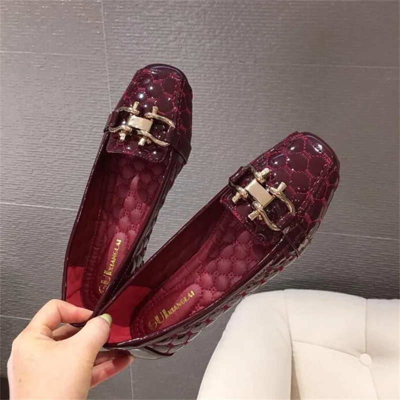 

Туфли женские из искусственной кожи, балетки, плоская подошва, квадратный носок, лоферы, симпатичные, золотистые, 42