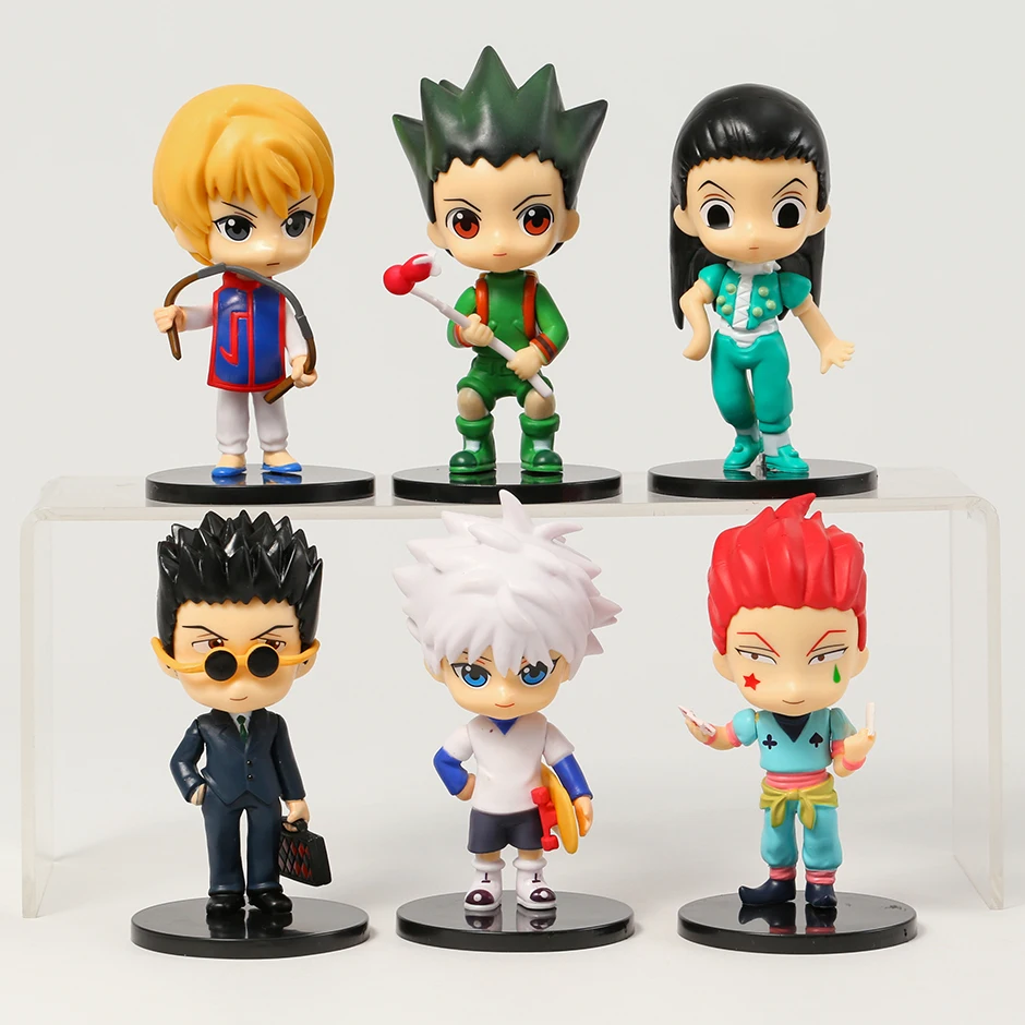 

Cartoon Doll Hunter x Huner Gon Freecss Killua Zoldyck Kurapika Leorio Hisoka Illumi Zoldyck Figure Nice Toy Collection 6pcs/set