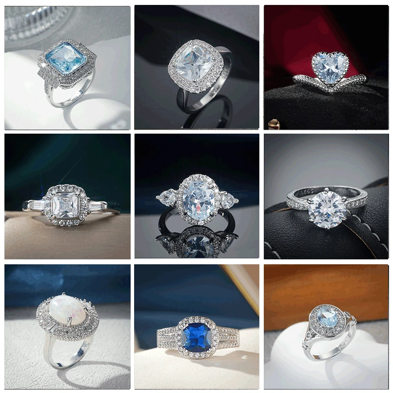 

Trendy Women Rings with Brilliant Cubic Zirconia Luxury Engagement Rings Fashion Wedding Party Jewelry Drop Shipping