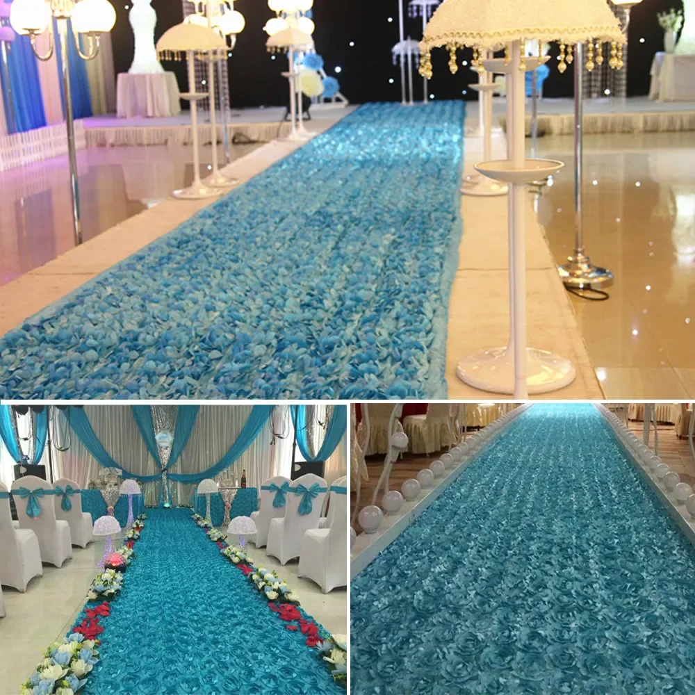 

NEW Romantic Red Purple 3D Rose Silk Cloth Wall Background Wedding Decoration white Artificial Flower carpet Modern Home Decor