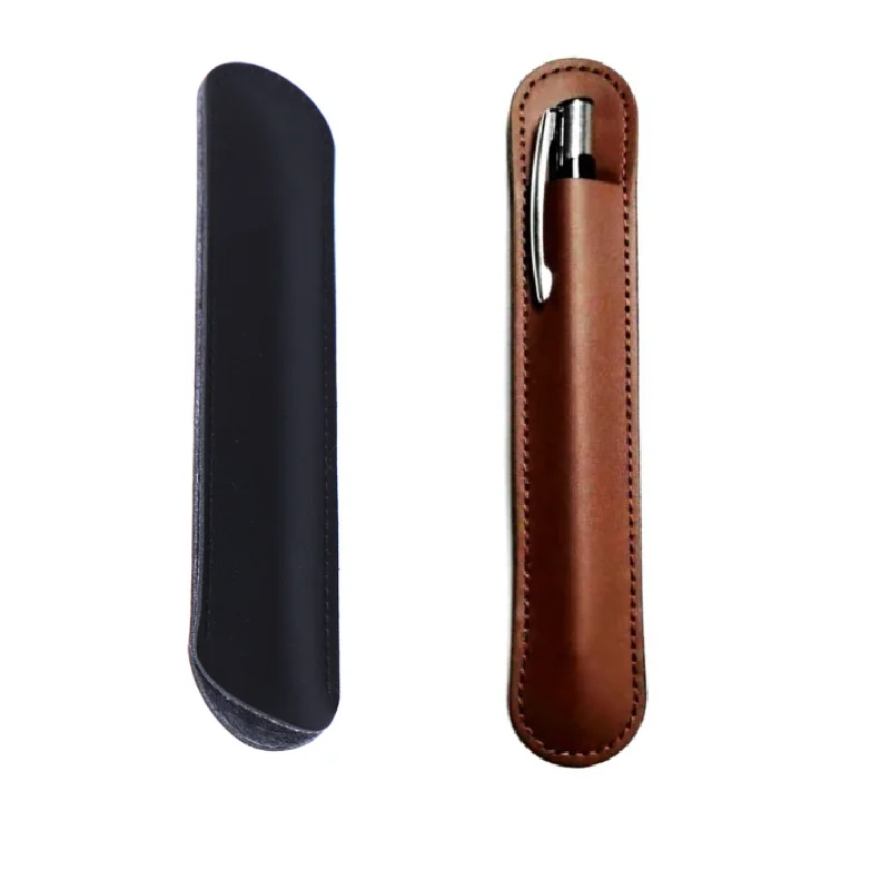 Bag Black Brown Leather Pen Case Leather Handcrafted Single Pen Pencil Bag Pencil Case