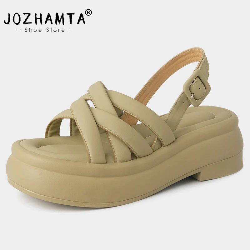 

JOZHAMTA Size 34-40 Women Sandals Rome Straps High Heels Platform Shoes Women 2023 Chunky Heel Summer Sandalias Casual Office