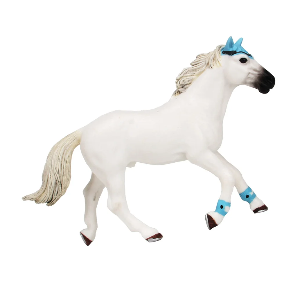

Mini Toy Quarter White Horse Model Desktop Adornment Children Animal Simulation Educational Plaything