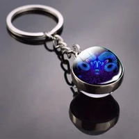 high quality glass ball pendant sturdy structure lightweight key holder for handbag key pendant